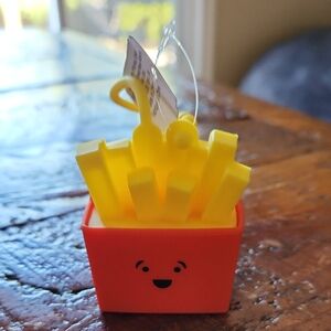 French Fry Keychain - Yellow Fries with Red Container PocketBac Holder